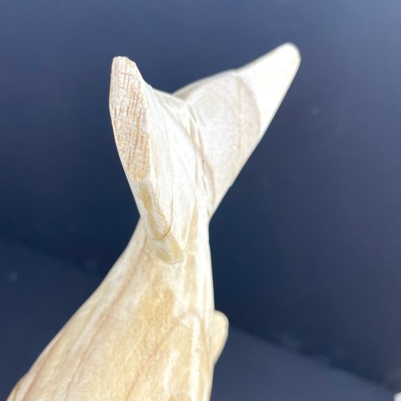 Wood Carved Dolphin Sculpture 18” Handcrafted – Natural Wood -Read Details - Picture 11 of 14